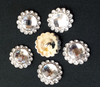 Button crystal clear 30mm diameter